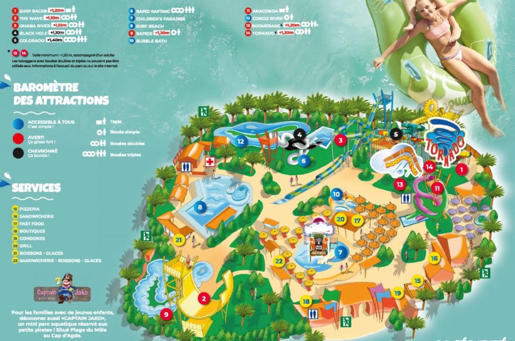 Plan Aqualand Cap d'Agde