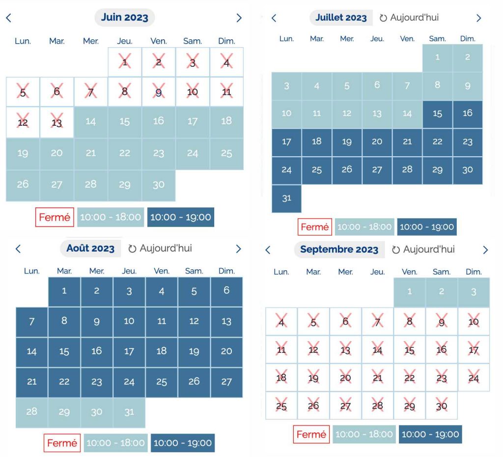 horaire et date ouverture Aqualand Arcachon 2023 : calendrier