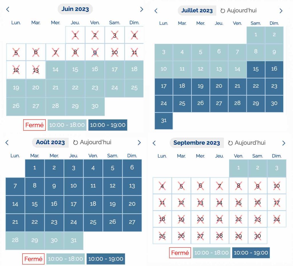 Calendrier d'ouverture Aqualand Cap d'Agde 2023 : horaires et jours d'ouverture