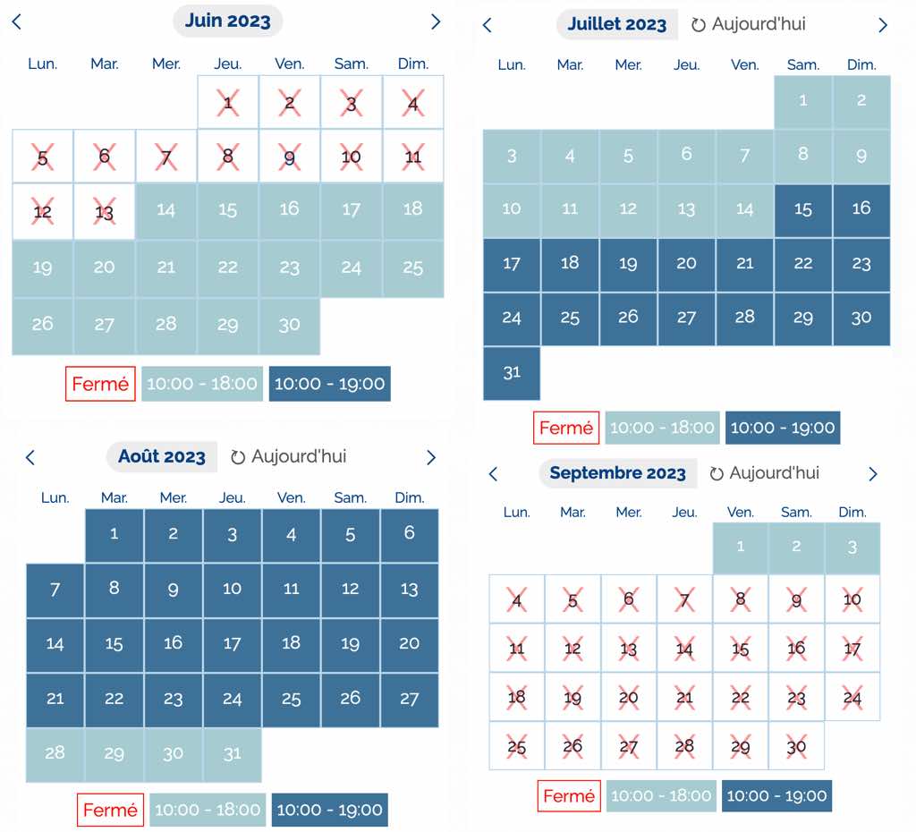 Calendrier ouverture Aqualand Sainte-Maxime, horaires et date fermeture 2023