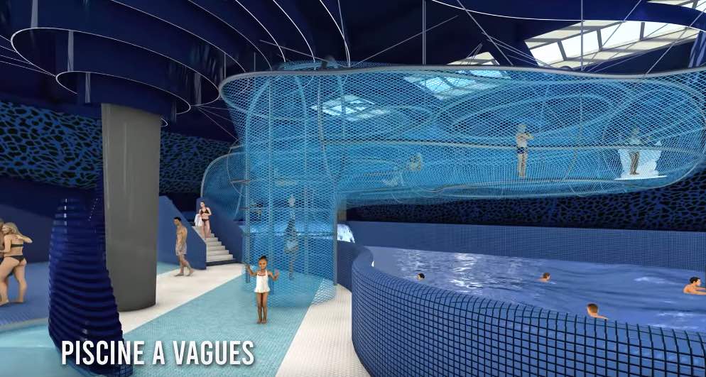 piscine à vagues dans l'Aqua Scope du Futuroscope