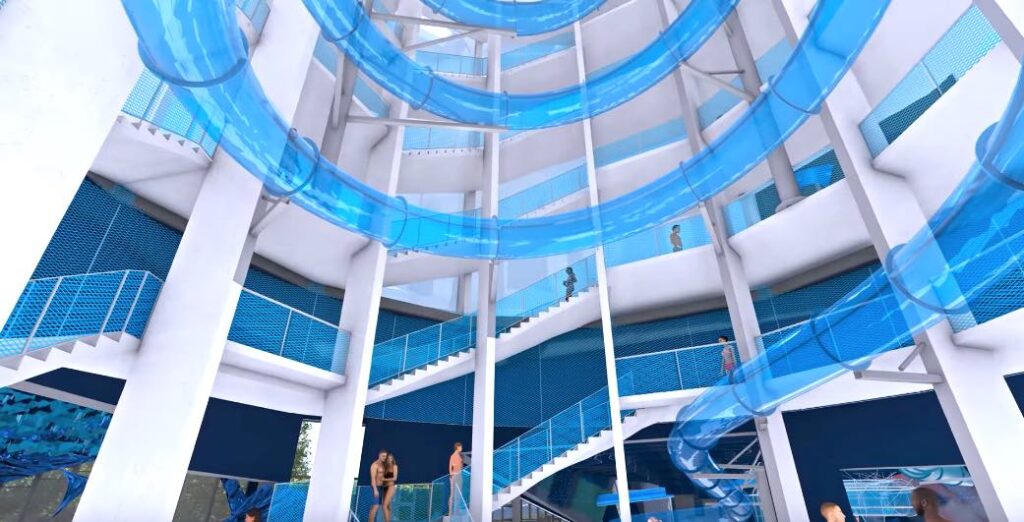 Toboggan aquatique vertigineux