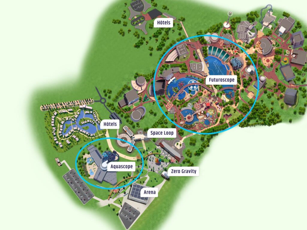 plan accès aquascope distance depuis futuroscope hotel