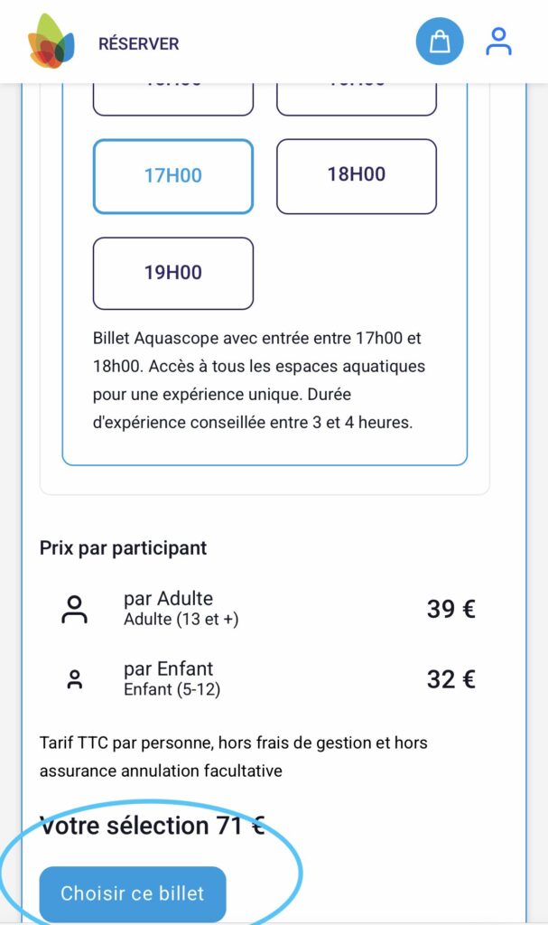 payer billet aquascope sans billet futuroscope