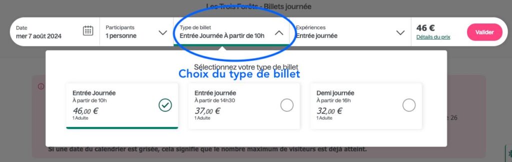 billet AquaMundo journée matin, apres midi ou demi-journée 