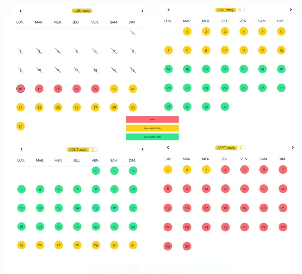 Calendrier ouverture, horaire et affluence Aqualand St Cyprien 2025