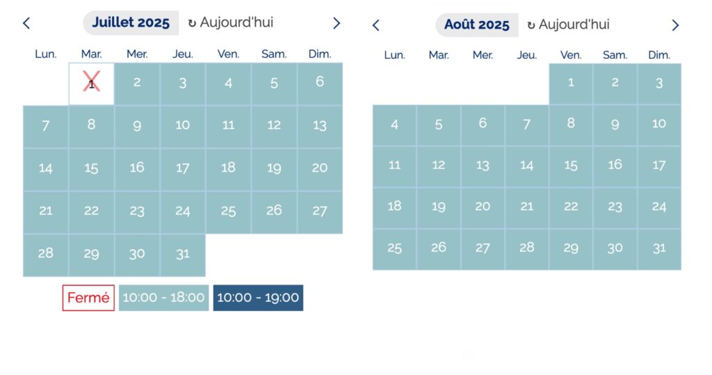 Calendrier d'ouverture et horaire Aqualand Port Leucate 2025, affluence