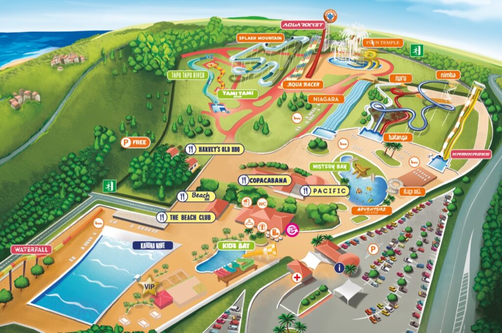 Plan parc aquatique Espagne Aquadiver Platja d'Aro