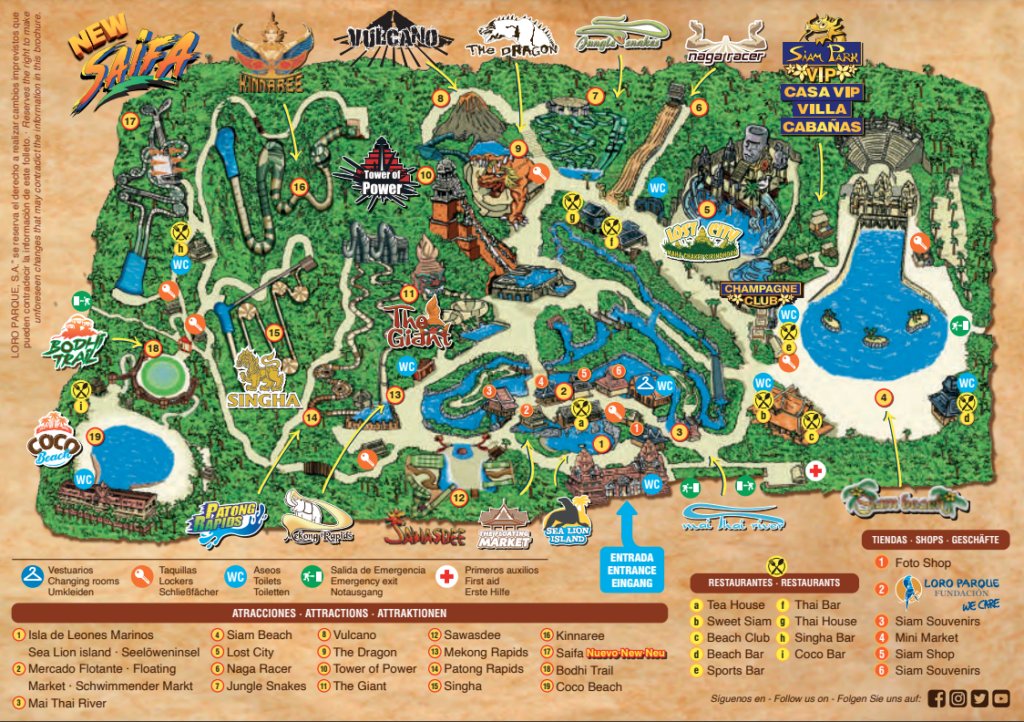 plan Siam Park, attractions, toboggans