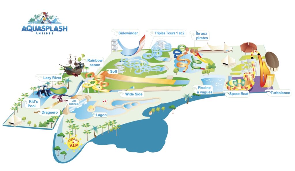 plan parc aquatique Aquasplash Antibes